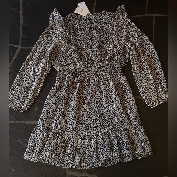 Chiffon Lined Dress with Silver Lurex and Floral Print Size 8 - Picture 8 of 8